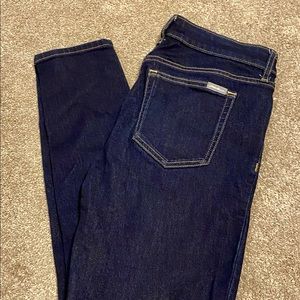 Eddie Bauer specialty dyed, slightly curvy jeans